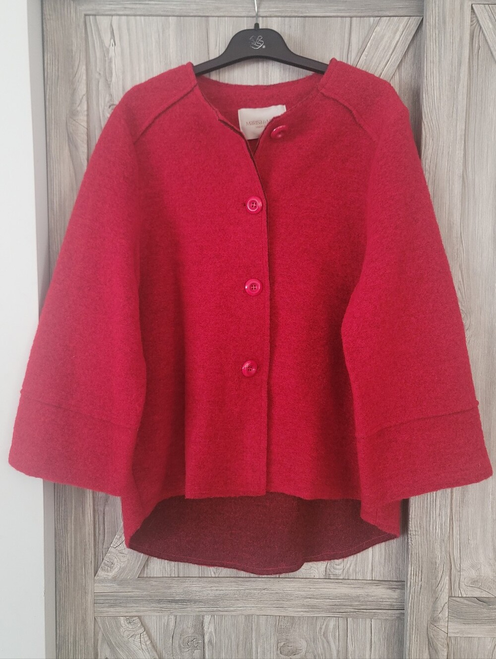 Italian Red Boiled Wool Jacket L